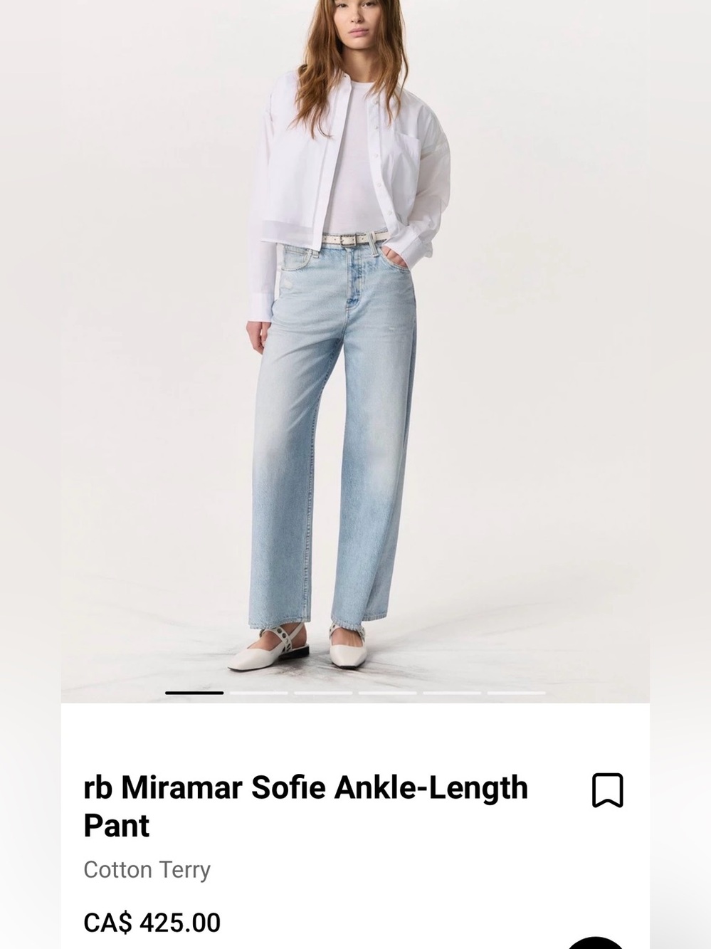 rag & bone Light Blue Miramar Sofie Ankle Pant